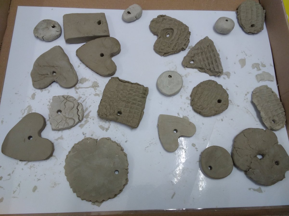 HLPrimaryNews's tweet photo. Then they used different shaped cutters to make patterns and shapes. They are looking forward to painting them next week to make them even prettier. https://t.co/7VbzqShY4h