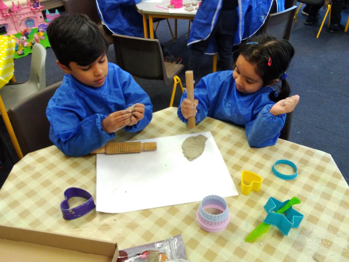 HLPrimaryNews's tweet photo. Then they used different shaped cutters to make patterns and shapes. They are looking forward to painting them next week to make them even prettier. https://t.co/7VbzqShY4h