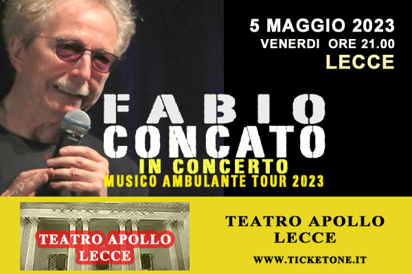 FabioConcato's tweet photo. #FabioConcato & i Musici in #concerto - #MusicoAmbulanteTour - VENERDI 05/05/2023 ore 21.00 - #Lecce - #TeatroApollo - Prevendite online: https://t.co/qwmleku287 https://t.co/njOvD1j0fM