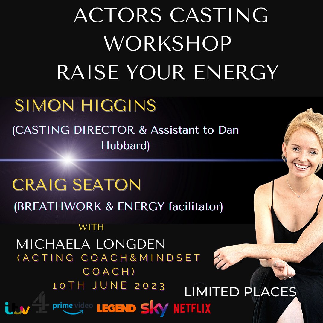 Michaela_Liz's tweet photo. I host these incredible virtual actor workshops... It's a full day of acting technique, mindset technique (breath&energy on this one) and meeting industry folk. The incredible @HigginsCasting from Dan Hubbard joins us only 6 SPOTS left. #actorworkshop #actor #castingworkshop https://t.co/yhV7d8vGZI