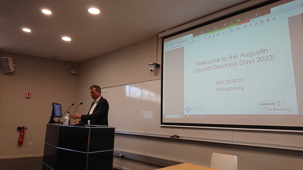 EDACournot's tweet photo. inaugural speeches of the #ACDD2023 @ACDDConference officially launching the 20th edition of our #PhD symposium ! @TheoMetz
Rémi Barillon
@JocelynDonze 
@beta_economics
@unistra
#Strasbourg #EconTwitter https://t.co/sVeU09eRZh
