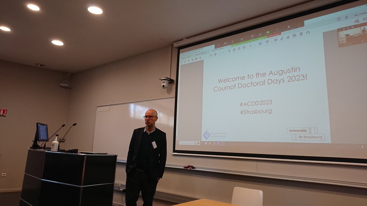 inaugural speeches of the #ACDD2023 <a href="/ACDDConference/">ACDD Conference</a> officially launching the 20th edition of our #PhD symposium ! <a href="/TheoMetz/">Théo Metz</a>
Rémi Barillon
<a href="/JocelynDonze/">Jocelyn Donze</a> 
@beta_economics
<a href="/unistra/">-</a>
#Strasbourg #EconTwitter