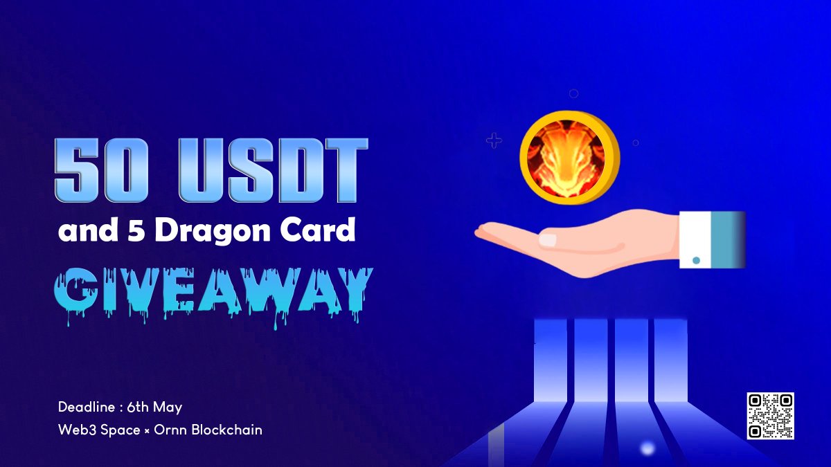 Ornn × WEB3 Space giveaway !!

#Ornn is AI game building on #SuiNetwork

🎁Reward:
     ✅5× 10 USDT
     ✅5×Dragon CARD

1⃣ Follow @ornn_blockchain &amp; <a href="/Web_3space/">WEB3 Space</a>
2⃣ Join DC : discord.gg/adK4cjmpr2
3⃣❤️,RT &amp;  tag 3 frens

⏰48 hours

#SuiNetwork #Ornn #sui #USDT Giveaway