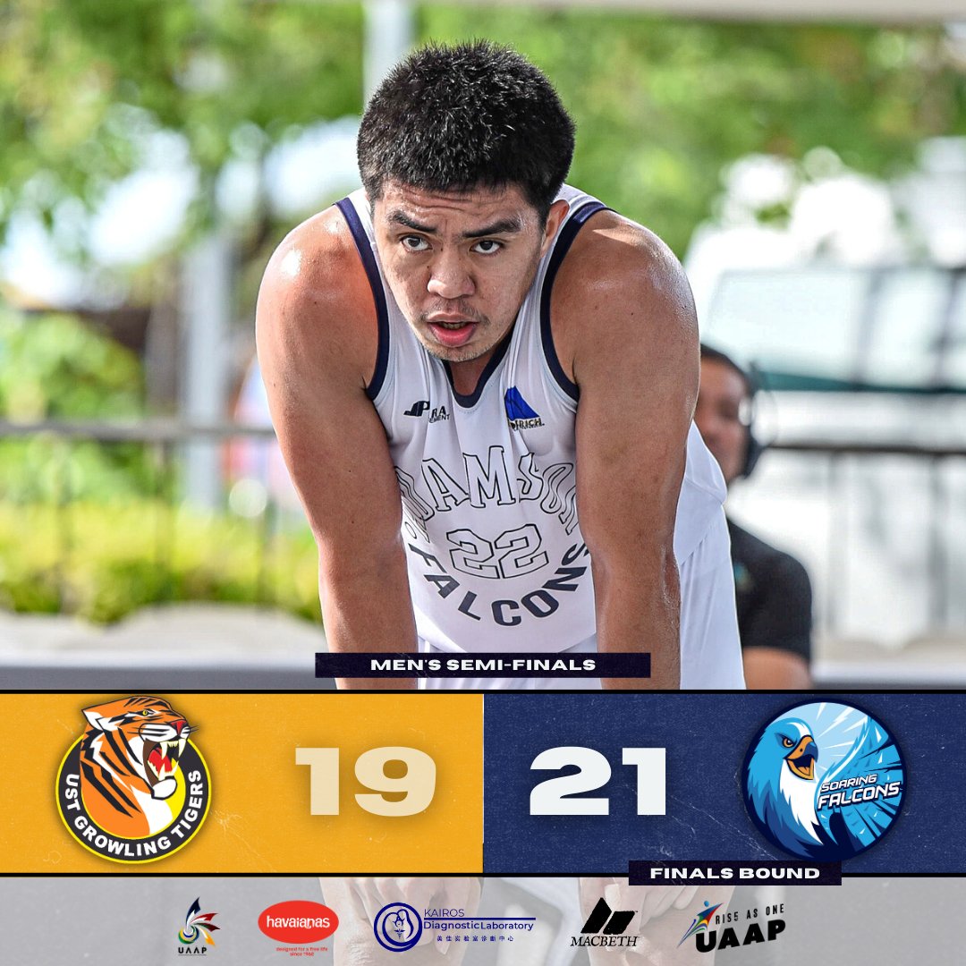 uaap_official's tweet photo. AdU Soaring Falcons d. UST Growling Tigers 

*AdU advances to the Men's 3x3 Basketball Finals 

#UAAPSeason85 
#RiseAsOne https://t.co/uWBHyf9L5K