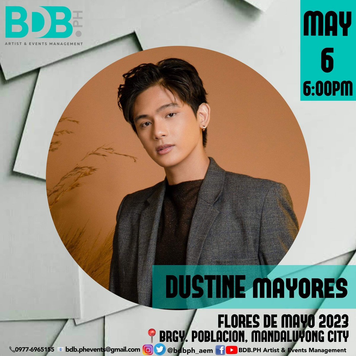 Tropang_Dustine's tweet photo. Flores De Mayo 2023
ποΈ: May 6, 2023 6:00PM
π: Brgy. Poblacion, Mandaluyong City
#bdbphaem
#pbbdustine #TropangDustineOfficial
#DustineMayores || @dustinemayores9 https://t.co/9kyPpXYFVw