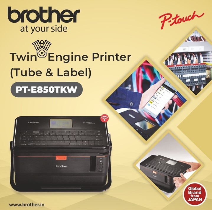 brotherindia's tweet photo. Twin Engine for both Tube &amp; label printing!

#PTE850TKW - having unique features like #WiFI, #BatteryBackUp, #USBInterface, #HighestSpeed printing in its category.

#TubePrinter #FerrulePrinter #BrotherIndia #LabelPrinter #Industrial #Electrician #BrotherFerrulePrinter https://t.co/WYB0DJZFqR