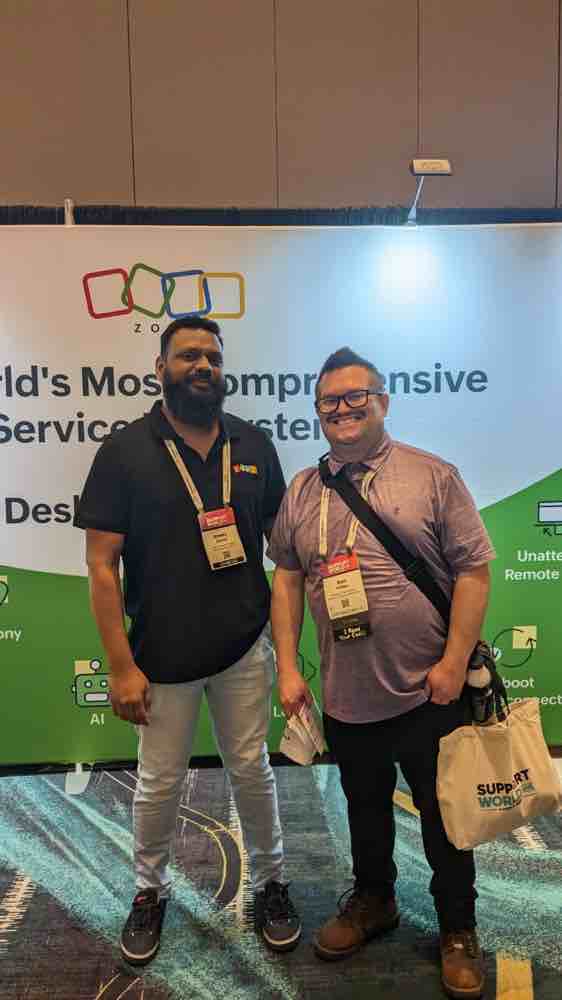 ZohoAssist's tweet photo. Great to meet Ron V., a valued customer of Zoho Assist, at the HDI event! We appreciate your continued trust in us and look forward to providing you with top-notch service. Thank you for choosing Zoho Assist!
#zoho #HDIconference #remotesupport #supportliveworld #zohoassist https://t.co/gOa6zeHNjj