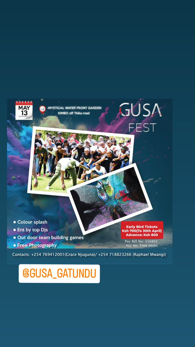 Muthoneey1's tweet photo. @gusa_gatundu @nyagah_kaira @geordiedodKE @HehoJlee @NgendoNjoroge @_raphaem @fmgacheru @BrandMuturi @njokikaggia @PWaibara 13th May,,,All roads to Mystical Gardens 
#Gusafest #IamGusa https://t.co/o62Mhhjzee