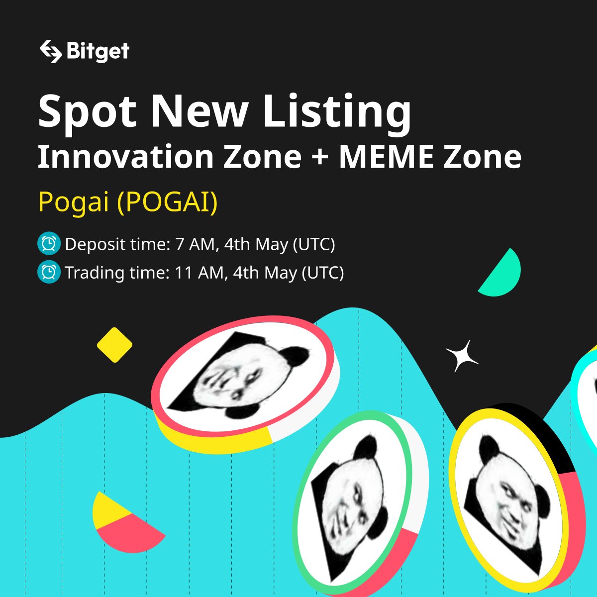 🆕 Spot New Listing

#Bitget will list $POGAI/USDT on 4th May, 11 AM UTC in #Innovation Zone with $40,000 worth of POGAI prize pool to be won! <a href="/_pogai_/">扑街仔</a>

✅ Deposit opened

🎁 A total $100 #giveaway for 10 members! Just simply RT + TAG 3 friends.

Details:  bitget.com/en/support/art…
