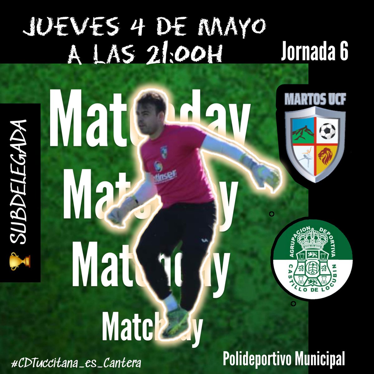 CulturalDeport2's tweet photo. 💚🖤 #MATCHDAY
🏆#SUBDELEGADA ⚡
¡HOY JUEGA EL MARTOS UNIÓN!🤩
⚽💫

🆚 @ADCastilloL
📌#Jornada6
🏟️ Polideportivo Municipal 
⏰ 21:00H

#MartosUniónCastillo
#VamosMartosUnión 💪 https://t.co/Q0deLx9WSu