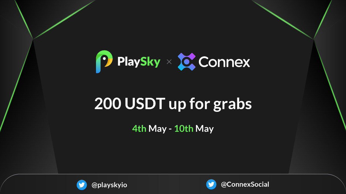 playskyio's tweet photo. We're collaborating with @ConnexSocial sending $200 USDT to our supporters💸💸

🔸Retweet,❤️,Tag 3 
🔸Follow @ConnexSocial&amp; @playskyio
🔸Join https://t.co/M1PiI8VCob &amp; https://t.co/X2gMrOMXxF 
🔸Complete task - https://t.co/OCxoYkUCzJ

#Airdrop #Giveaway #Connex #PlaySky https://t.co/wqD5ZkD6A4