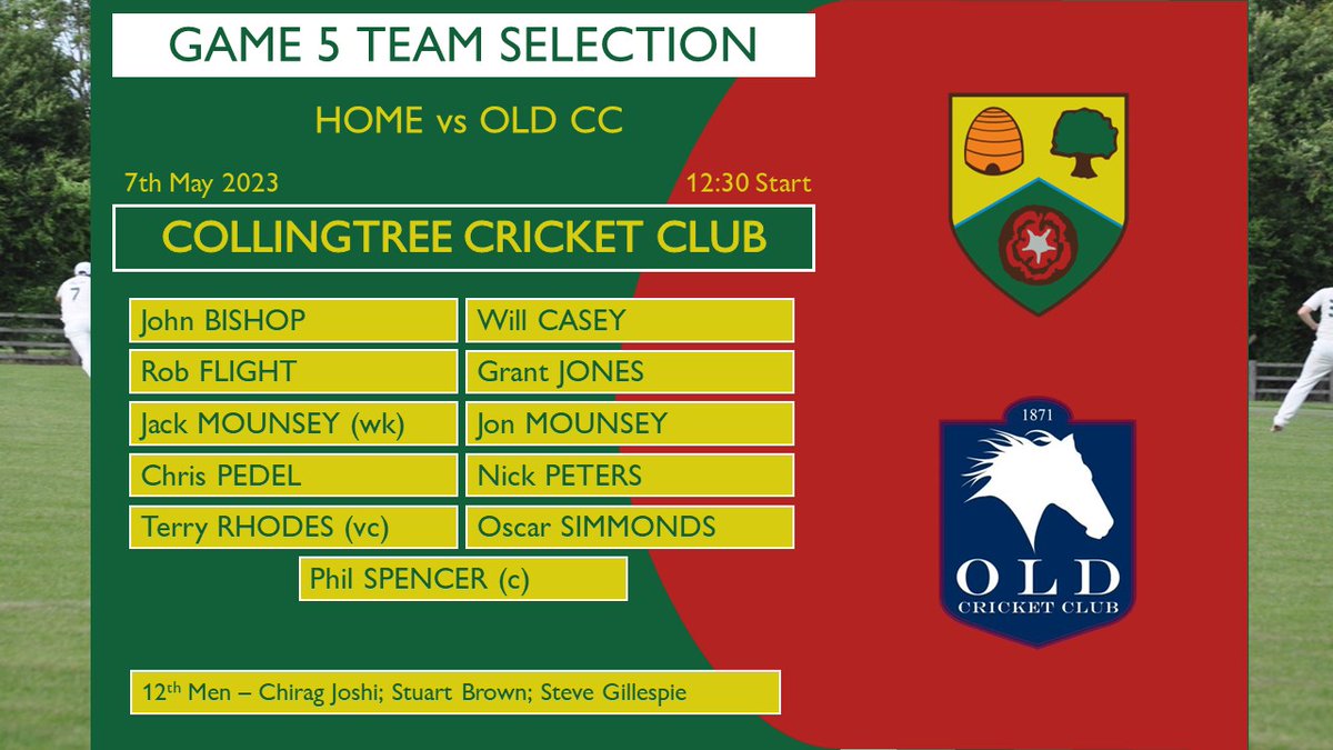 Back at home this Sunday with friends <a href="/OfficialOldCC/">Old Cricket Club</a> our visitors 🏏