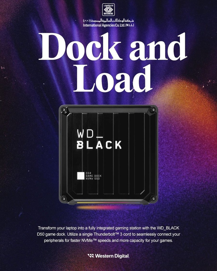 elecs_intercol's tweet photo. Make your laptop a bit more beastly with the blazing fast #WD_BLACK #D50 #GameDock.
•For more information contact WD_INTERCOL on 17213377, Whp 36920184.
#WesternDigital #INTERCOL #WD #DataStorage #Bahrain https://t.co/k6SkMRBzQV
