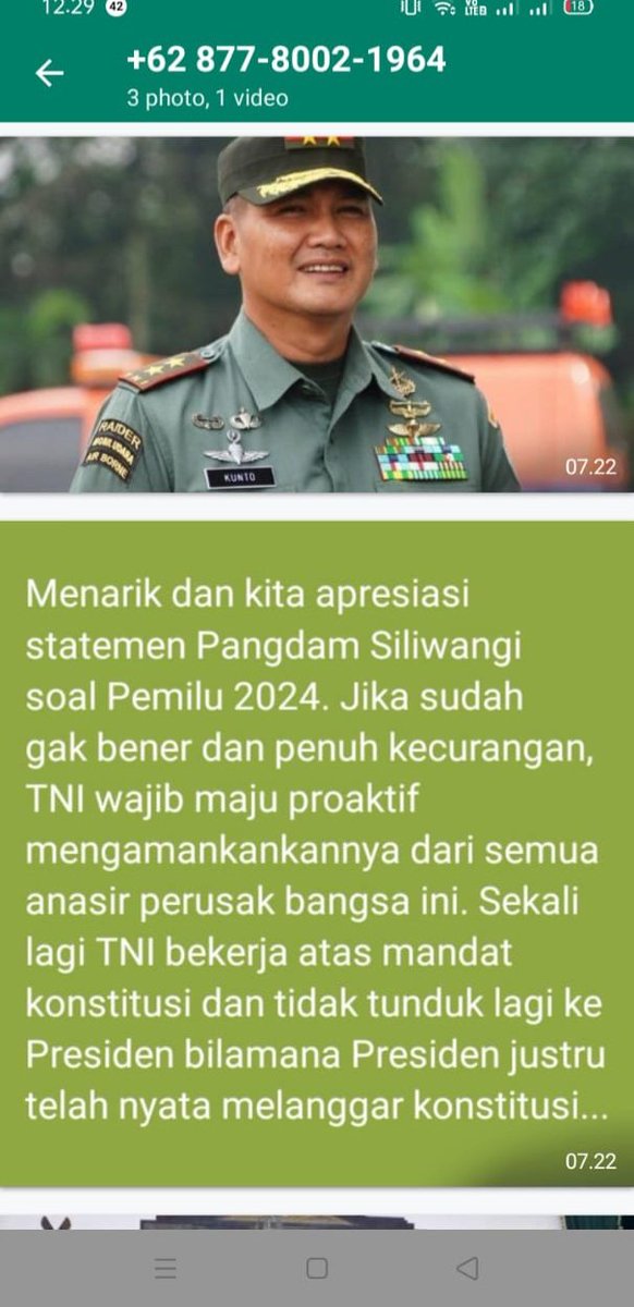 Nyi_Maheswari's tweet photo. Apakah benar info ini ?
Ngeri sekali jk sekelas Pangdam komentar sprti ini, padahal TNI hrs steril dr isu apapun yg berhubungan dgn politik. Takutnya ini hoaks yg sengaja dibuat utk manasin situasi &amp; membenarkan isu2 liar ttg kecurangan
Mohon atensi @Puspen_TNI 
@DivHumas_Polri https://t.co/fHSsGHEYAt