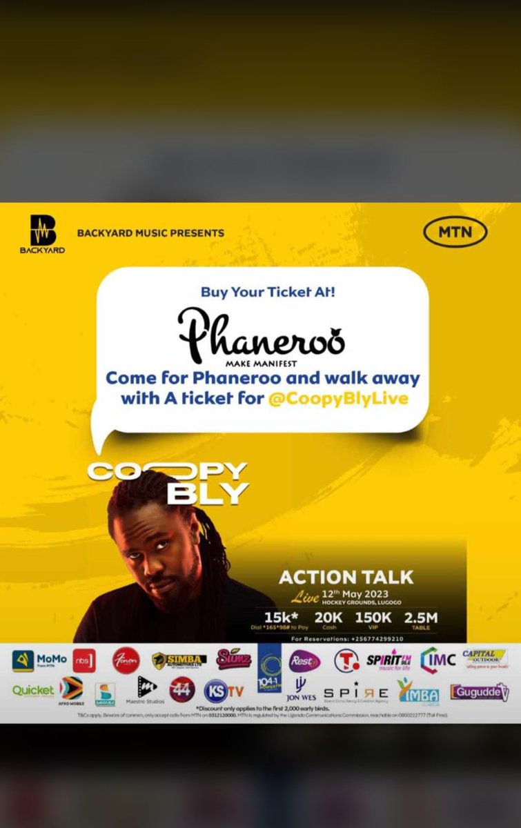 🥳🥳 grab your ticket before or after service, for students all you have to do is to present a valid student ID and get your ticket at only 10k
#ActionTalkLive
#12thMay