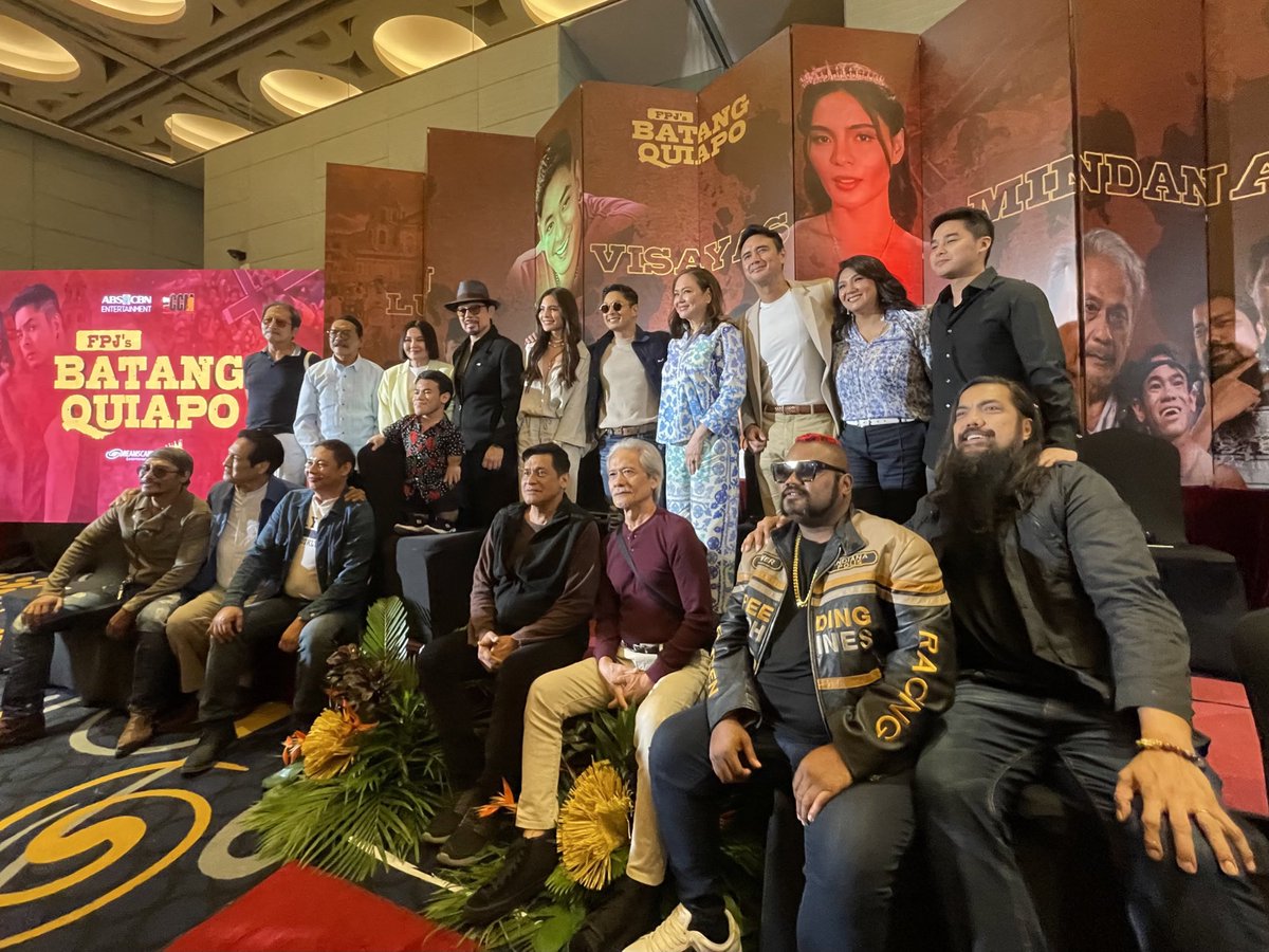 ABSCBN's tweet photo. LOOK: The cast of #FPJsBatangQuiapo at the #FPJBQMediaConference today! 📸 https://t.co/Ltindk9YJG