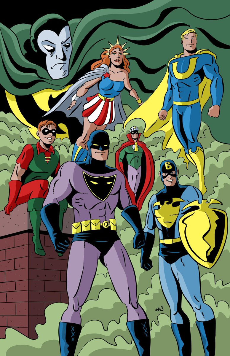 #TheKnightsOfJustice of #EarthB,  pastiche of the #JusticeSociety of #Earth2 from @BigBangComics1 by @MikeWBelcher1. And ATTENTION: We'll return to their world in #BigBangAdventures # 22. hombredebronze.blogspot.com/2023/04/heroes…