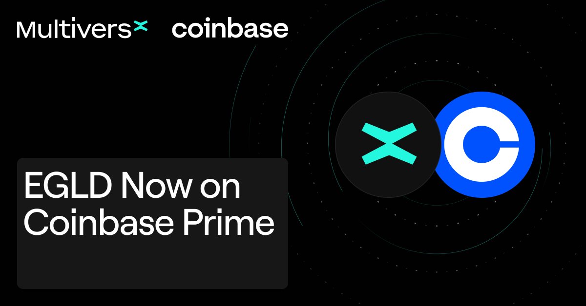 beniaminmincu's tweet image. $EGLD launches on @CoinbaseInsto, the highest standard for institutional-grade custody and trading services for digital assets. 🔥

Offering sophisticated investors secure and compliant access to the native token of the @MultiversX network.

prime.coinbase.com