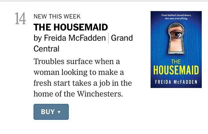 bookouture (@bookouture) on Twitter photo AHHH!! Look who is a NEW YORK TIMES BESTSELLER!!! ✨
Congratulations to <a href="/Freida_McFadden/">Freida McFadden</a> and The Housemaid! ✨
Grab your copy of the thriller EVERYONE is talking about here: geni.us/B09TWSRMCBsoci… AHHH!! Look who is a NEW YORK TIMES BESTSELLER!!! ✨
Congratulations to <a href="/Freida_McFadden/">Freida McFadden</a> and The Housemaid! ✨
Grab your copy of the thriller EVERYONE is talking about here: geni.us/B09TWSRMCBsoci…