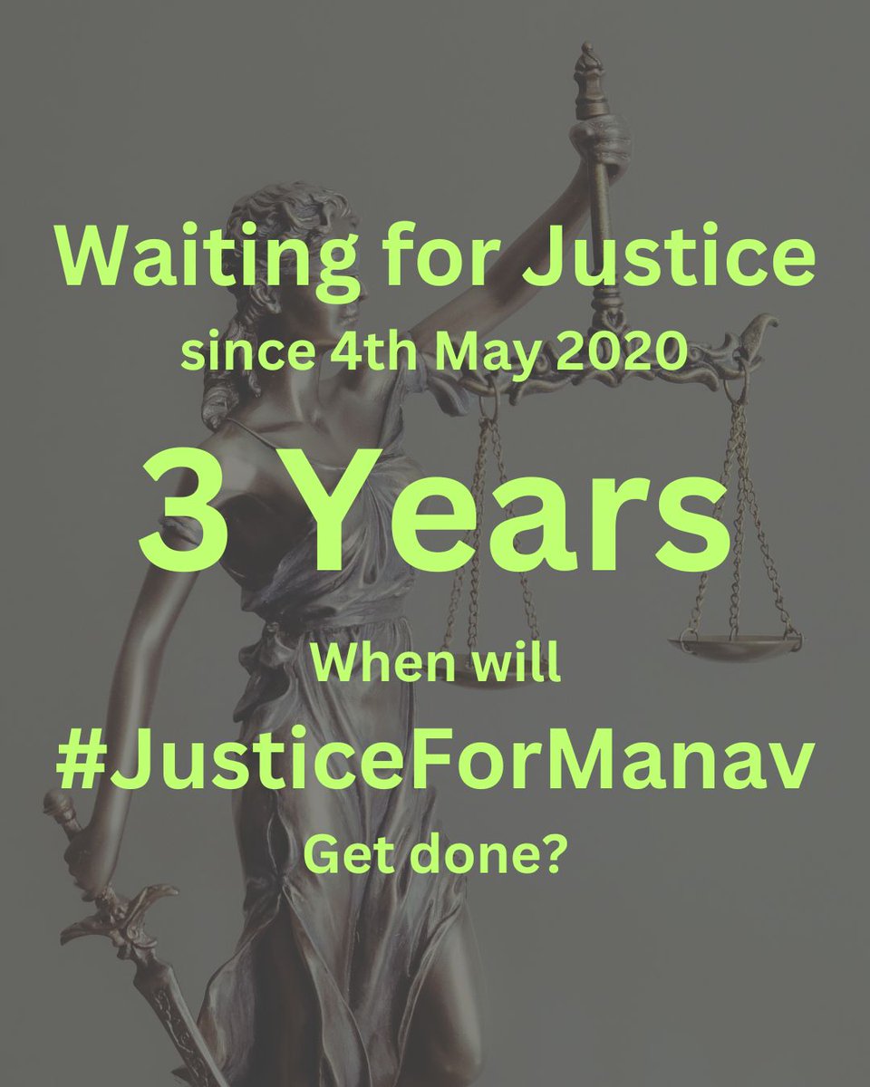 3 years waiting for #JusticeForManav. Everyone knows who the guilty are - the police, courts and people. Still no action! All helpless? Reality - system favors the accused, and the victim is punished. 

#JusticeForAll #victims #LawReforms #HumanRights #ChildRights