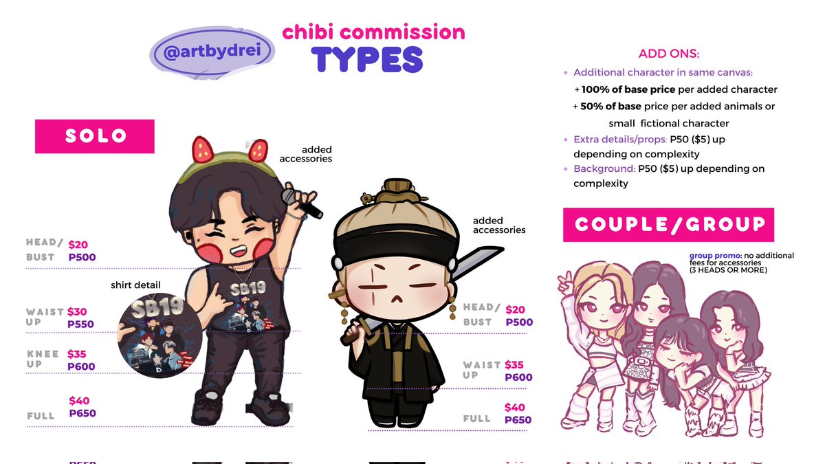 dreiruiz_'s tweet photo. [CHIBI ART / EMOTES COMMISSIONS OPEN]

hi! I’m opening chibi commissions Limited slots are available via artistree (USD)
extremely discounted price for those here in PH  (via Gform link) 

check replies for more details

info/order here: https://t.co/EosJrxjmZH

RT appreciated ♡ https://t.co/80Ywkz9BEC
