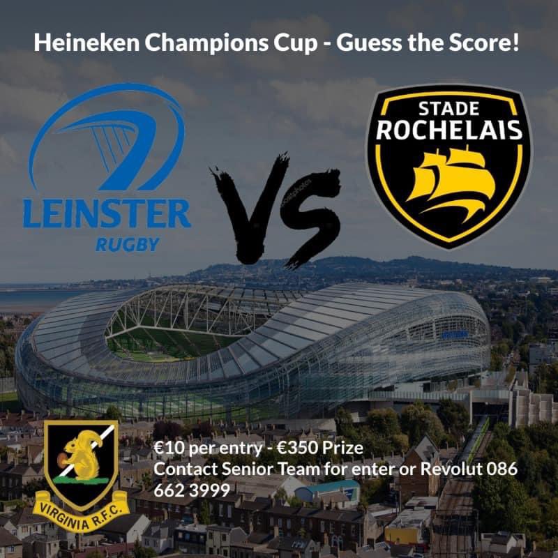 RFCVirginia's tweet photo. VRFC guess the score comp’ for the CC Final Lei v LaR 🏉

€10 entry/€350 prize! 

Enter by Google form/pay by Revolut to +353 86 6623999

All funds raised for exercise equipment 🏃🏻‍♂️💪🏼

Please RT 🙏🏼

Thank you in advance for supporting your club 🐿️ 

https://t.co/W826F74prx https://t.co/K8qbNj3oU8