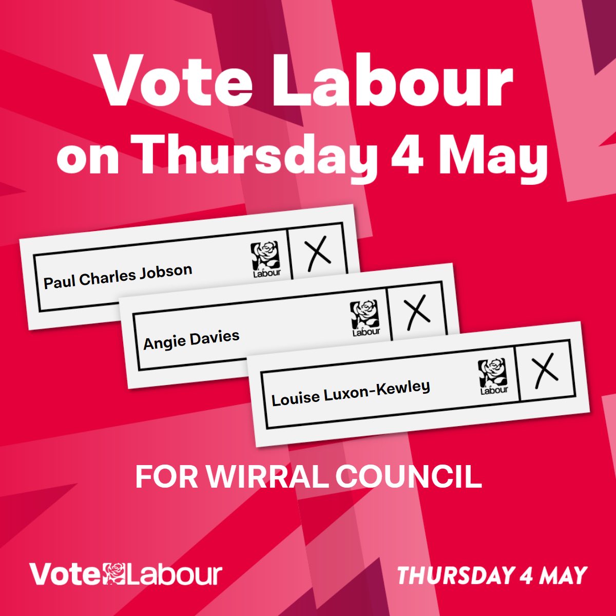 Today is polling day! If you live in Leasowe and Moreton East, make sure to go out and cast all of your 3 votes for our fantastic candidates before 10PM.

Remember your photo ID! #VoteLabour 🌹