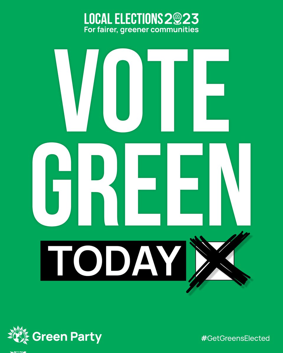 🗳️ Today is voting day - don't forget to vote! 🗳️ (❗and to bring ID)

🌱 #VoteGreen for a fairer, greener #Sheffield 🌱

With your support we can elect more Greens than ever before to act on inequality, the climate emergency and to support the most vulnerable

#GetGreensElected