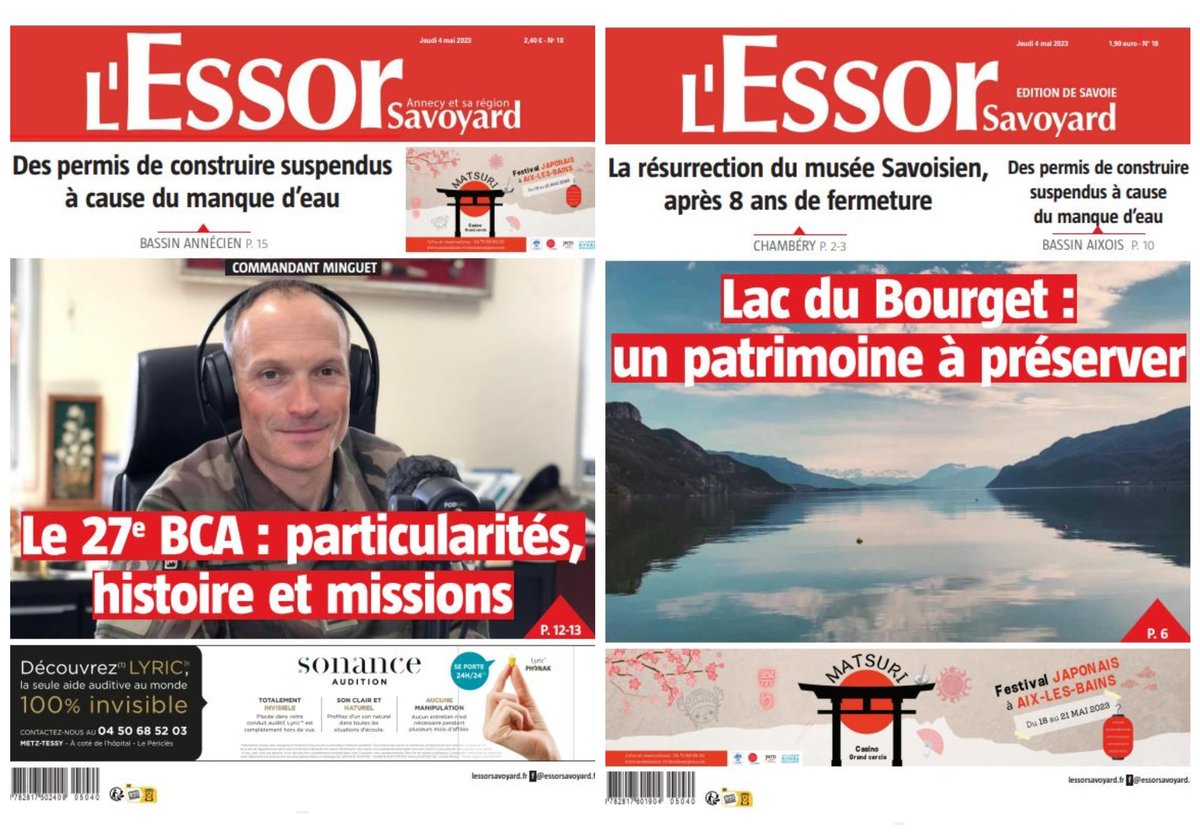lessorsavoyard's tweet photo. On vous présente les nouveaux numéros de l'Essor Savoyard ! A découvrir dès ce matin en kiosques et aussi ici 📷
https://t.co/PXVqGQ8zml https://t.co/dz6zJkUm1s