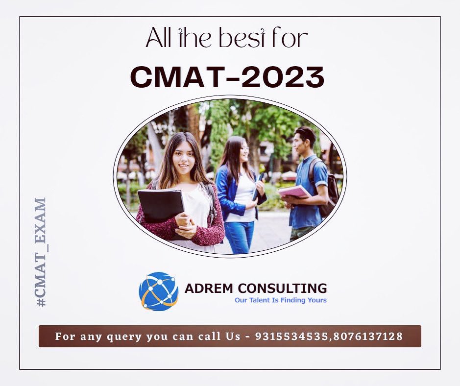 ADREM1982's tweet image. Wishing you all the best on your test!

#CMATEXAM #exams #MAT #PGDM
