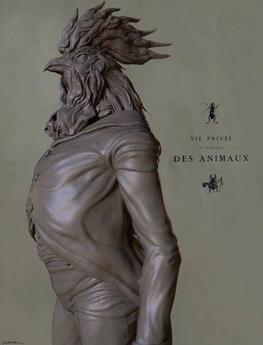 鳥類弁護士の事件簿 セヴラン・ココリコ検事 #鳥類弁護士の事件簿 #AviaryAttorney #fanart #zbrush #blender #substancepainter