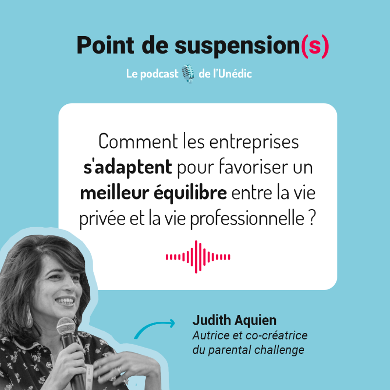 unedic's tweet photo. 🤔Comment les #entreprises s’adaptent pour favoriser un meilleur #équilibre entre vie privée et vie professionnelle ?
🎙️Réponse de l'autrice Judith Aquien au micro de @Lea_Lejeune dans le nouvel épisode de #PointDeSuspensions⤵️