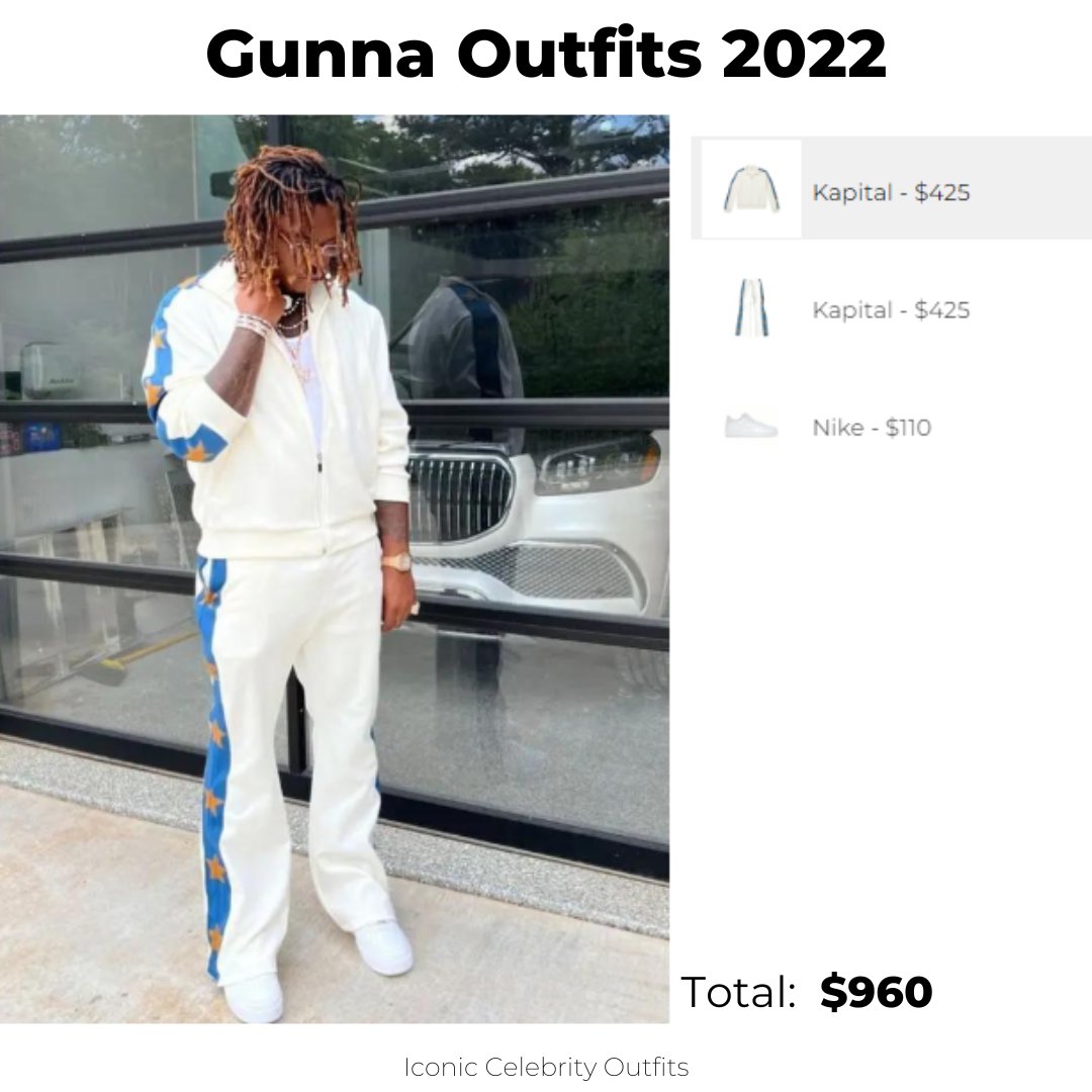 outfits_iconic's tweet image. Dress like Gunna in the Kapital Trimmed Jersey Track Jacket and Stuntman Star Track Pants 
👉 iconiccelebrityoutfits.com/gunna-kapital-…
Brands: #Kapital #Nike
Items: #trackjacket #trackpants #sneakers
#IconicCelebrityOutfits #Gunna #gunnaoutfit #celebrity