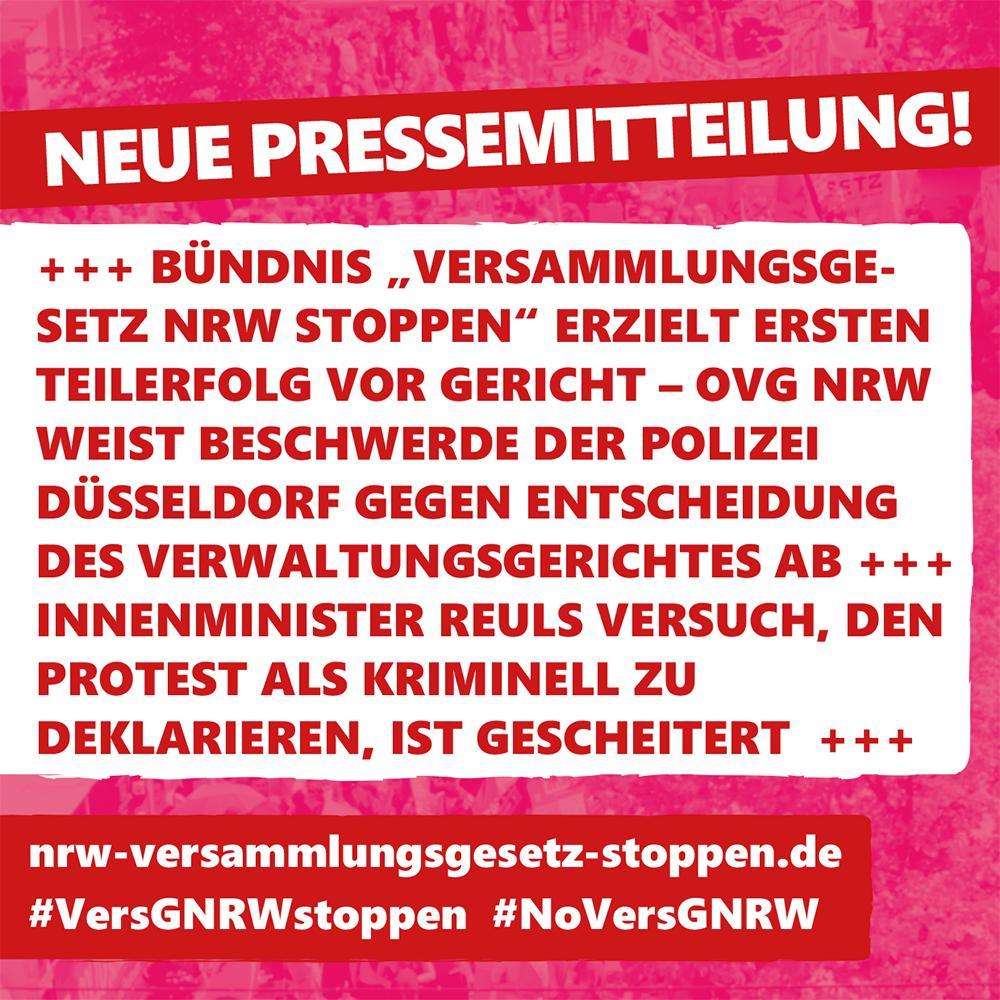 Unser erster Teilerfolg vor Gericht - eine Kurz-Zusammenfassung im Sharepic.  #NoVersGNRW  #VersGNRWstoppen