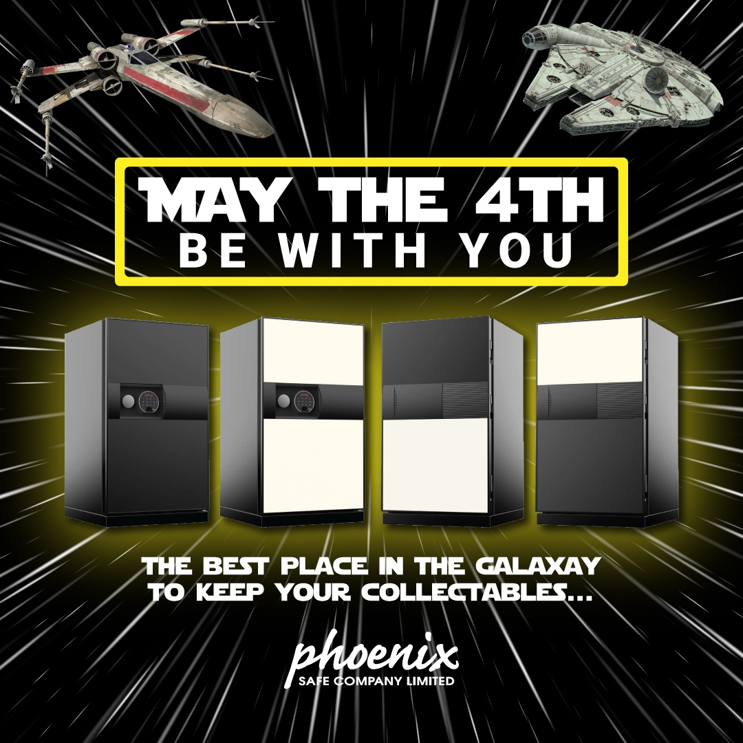 Phoenix_Safe_Co's tweet photo. Protect your valuables from the Galactic Empire in a Phoenix Next Plus. Fitted with luxury drawers and two 5mm thick tempered-glass adjustable shelves. Perfect to keep a variety of Lightsabers safe and secure. 

#maythe4th #phoenixsafe #luxurysafes #securitysafes #liverpool https://t.co/W6SJ3oxzV8