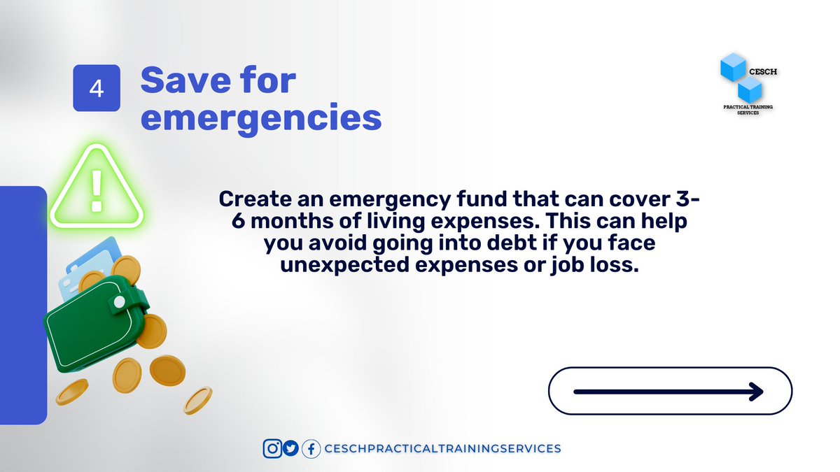 CESCHPTServices's tweet photo. 5 Tips on How To Manage Your Finances

No. 4: Save For Emergencies

#managefinances #CESCH #finances #financetips https://t.co/FMVAJtRzZS