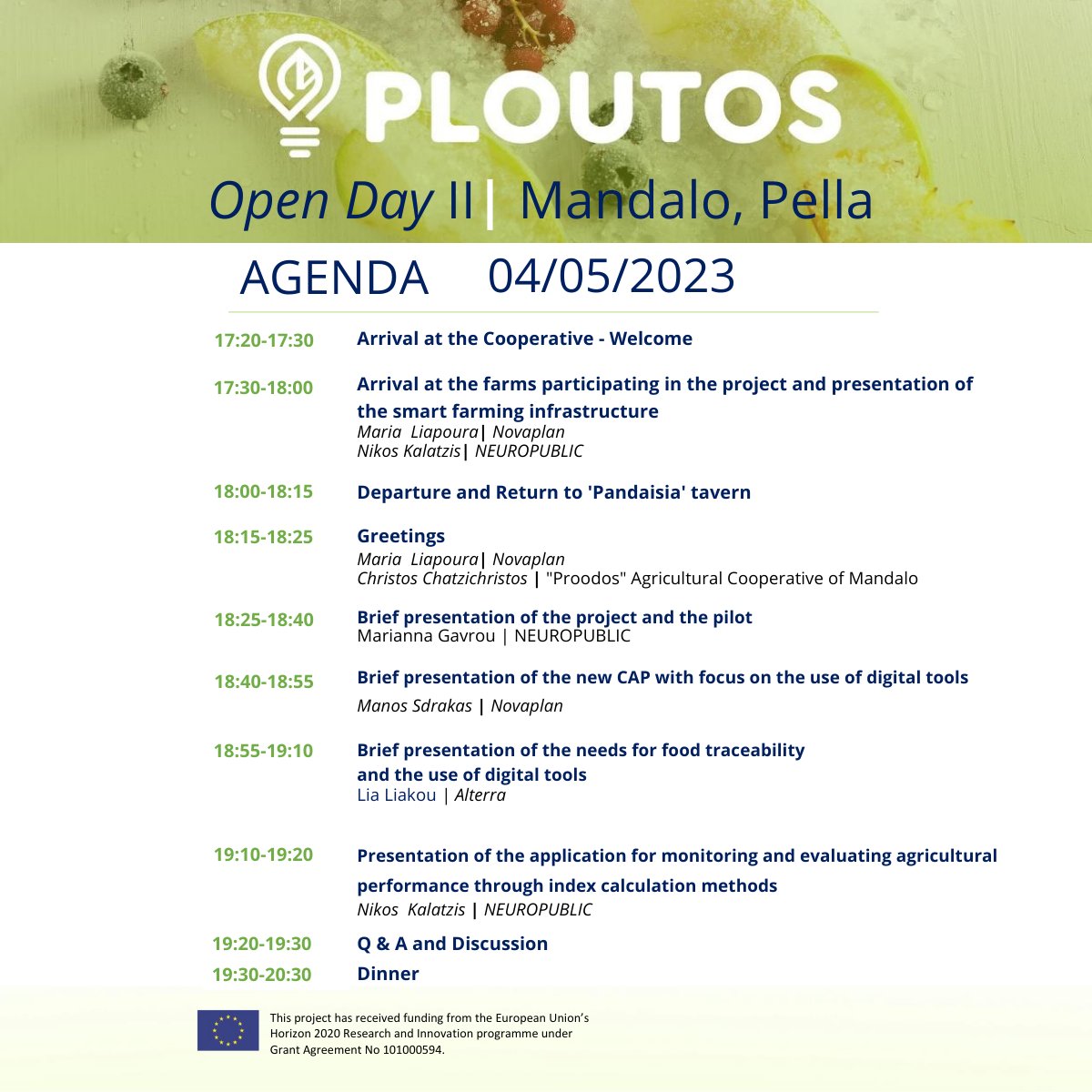 ploutos_h2020's tweet photo. 🚀@ploutos_h2020 is organising the 2nd series of Open Days, with the first taking place at Mandalo Pellas for SIP 1

This means showcasing #smartfarming technologies used in the pilot &amp; raising #awareness around the need to apply digital tools, in alignment with the new CAP. https://t.co/Dg7V4sQbD4