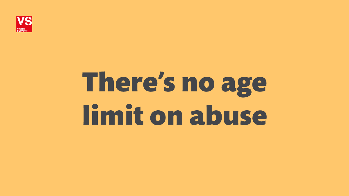 VictimSupport's tweet photo. For older adults, #Abuse can involve coercive control, neglect and discrimination, among other forms. 

If you suspect someone you know is a victim, contact the police to report it. Our support is also free and confidential.

📞 08 08 16 89 111 
💻 https://t.co/XyEpLOygur https://t.co/0ZtHikj4CW