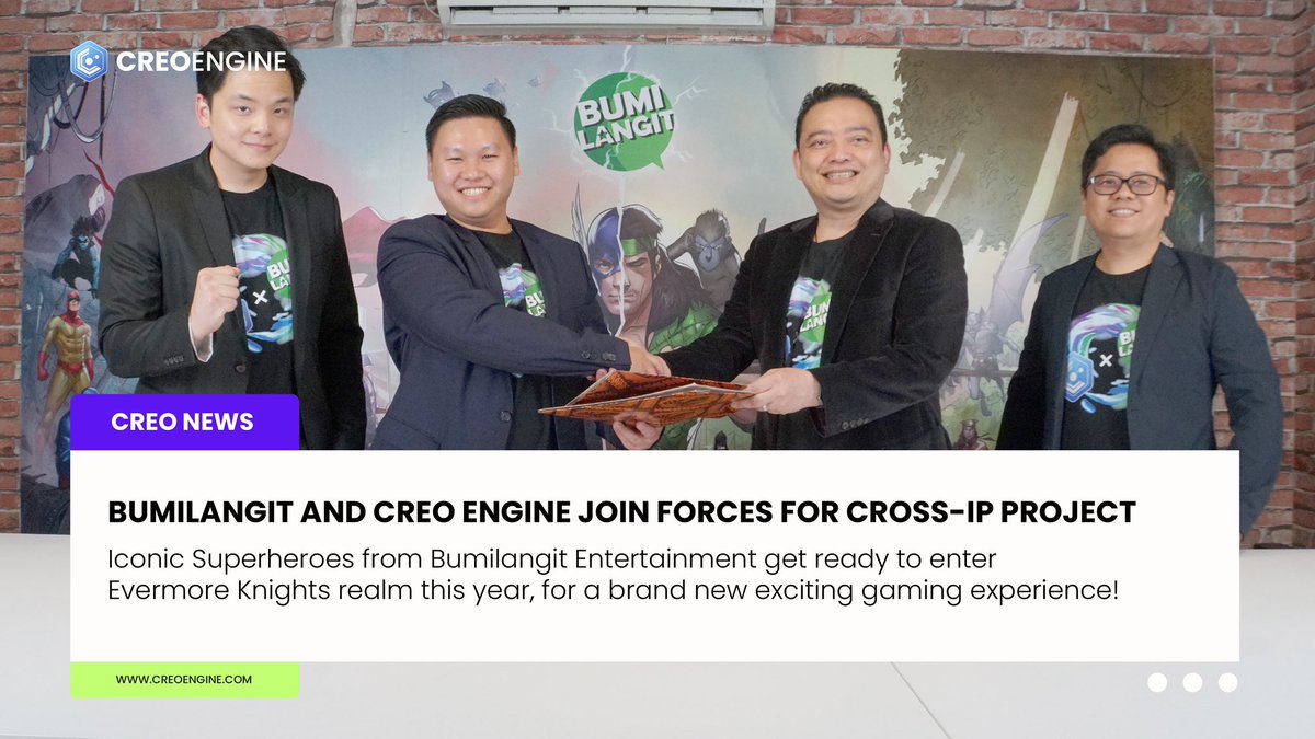 creo_engine's tweet photo. Exciting news for fans of @BumilangitID and Creo Engine! 

A new cross-IP project is in the works, with Bumilangit's iconic characters ready to rock the Evermore Knights universe. This collaboration marks a new milestone for both companies and promises to take local creativity to new global heights. 

Stay tuned for updates on this exciting new project! 

📜Read our Medium Article to learn more: https://t.co/Krjc2UIslT

#CreoEngine #CreoPlay #EvermoreKnights #Bumilangit #Web3 #JRPG #CreoEnginexBumilangit #playtoearn #freetoplay