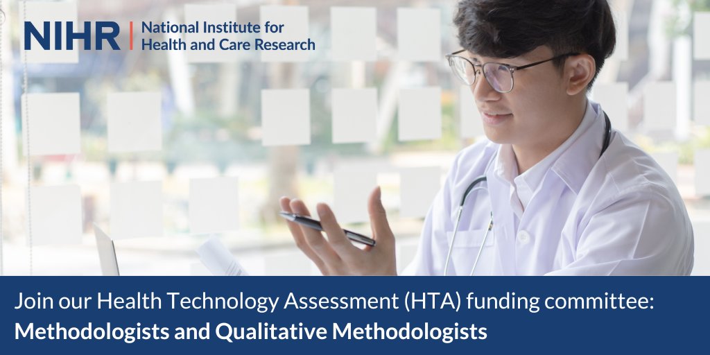 NIHRresearch's tweet photo. Are you a #Methodologist?

We’re looking for methodologists and qualitative methodologists to join our Health Technology Assessment (HTA) programme committee to help make important decisions about research.

Find out more about the role and apply: https://t.co/u5tIg4KjVM https://t.co/vc5Mz41LDA