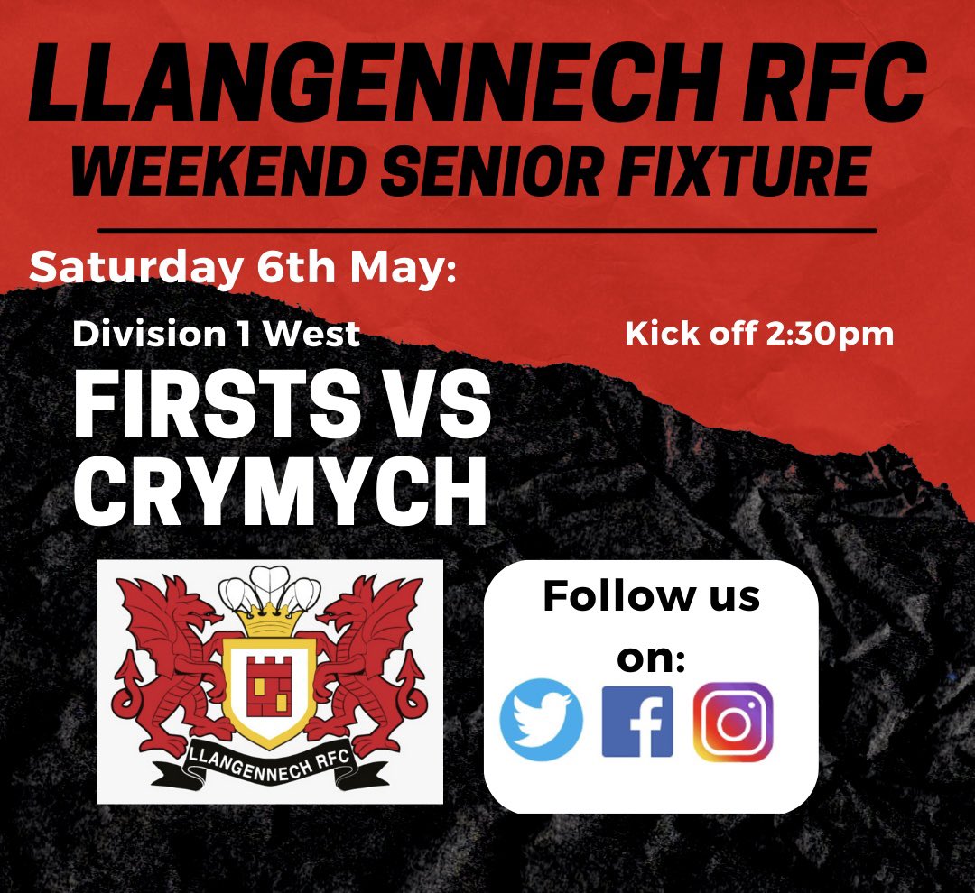 RFCLlangennech's tweet photo. 🏉THIS SATURDAY🏉

Big match at Llan this Saturday as we host @RygbiCrymych 

Your support for #BoisYLlan will be much appreciated!

⚫️🔴⚪️ https://t.co/qY5sGlW1CY