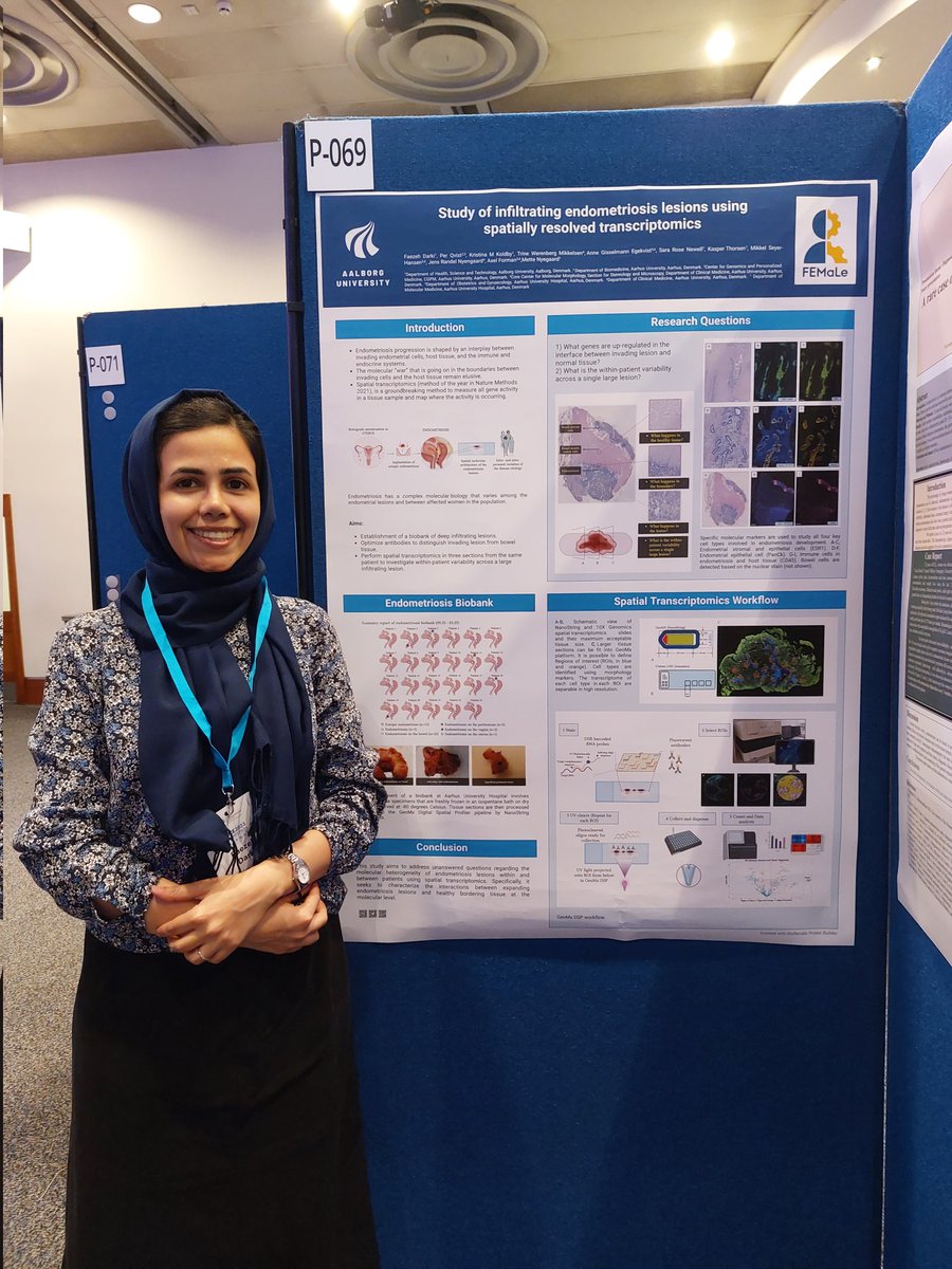 FaezehD's tweet photo. My first PhD poster presentation at the 15th World Congress on Endometriosis.
I study the molecular mechanisms of endometriosis at the RNA level.
Thanks to my lovely supervisors @MetteNyegaard and @PerLPQvist
for being always supportive and encouraging in my journey ❤️ 
#WCE2023 https://t.co/mtYUZ5noHU