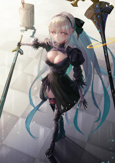 #再掲したらフォロワーが増えるらしい モルガン2B(胸元差分)