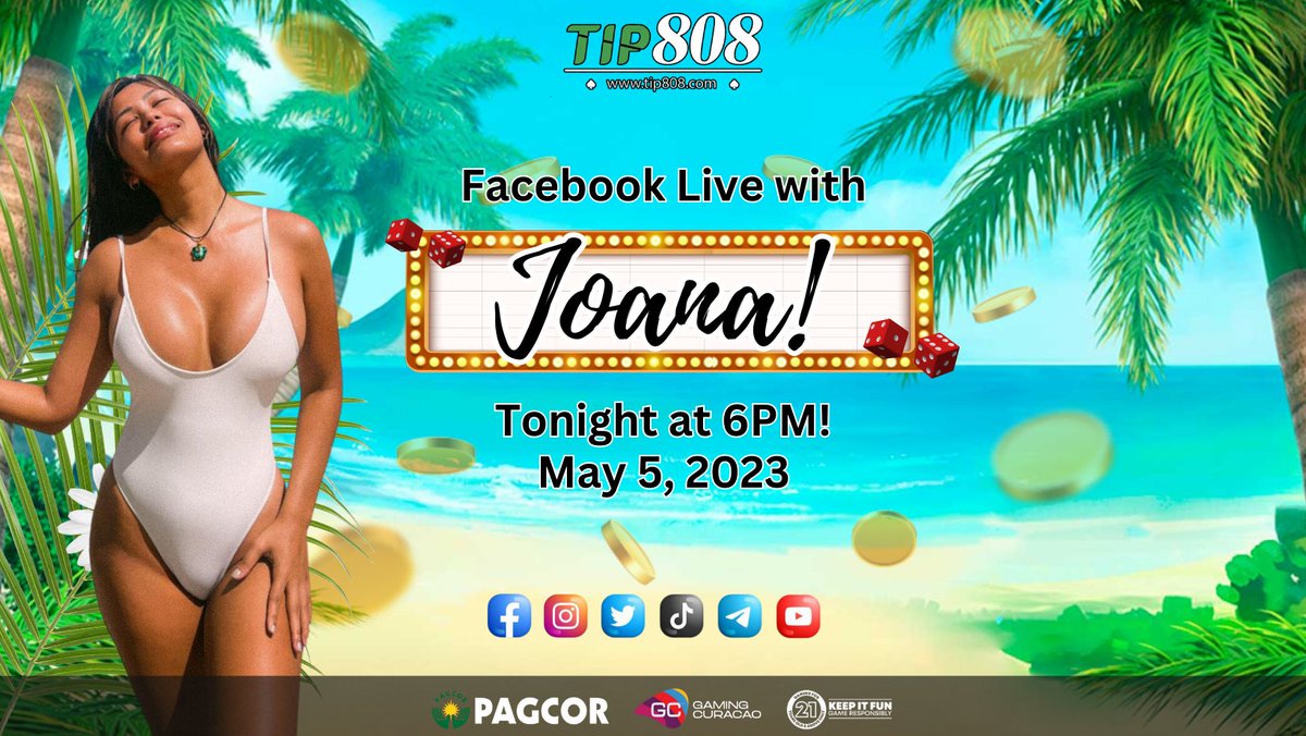 TIP808_Official's tweet photo. Let's beat the heat mga ka-TIP! 🔥

Entertainment all through the night with Ms Joana live! ❤️ 

May 4 , tonight at 6PM ⏰

See you there! 👌🏻

REGISTER HERE: 
https://t.co/fY4rTqDuHo

#onlinecasinophilippines #onlinecasino #onlinegames #onlinebetting #slotgame #slots #TIP808 https://t.co/qLi5CB9cgW