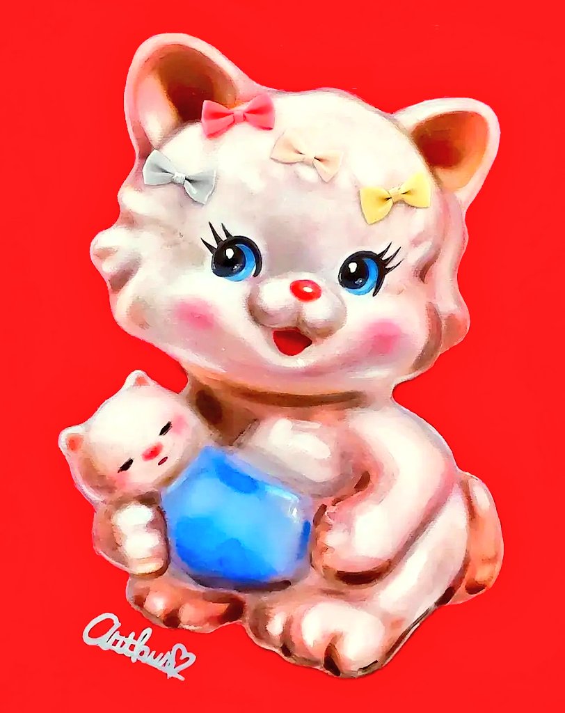 arthur_kingdom_'s tweet photo. ねこちゃ😻🎀 #油絵 https://t.co/MnyvbG14pN