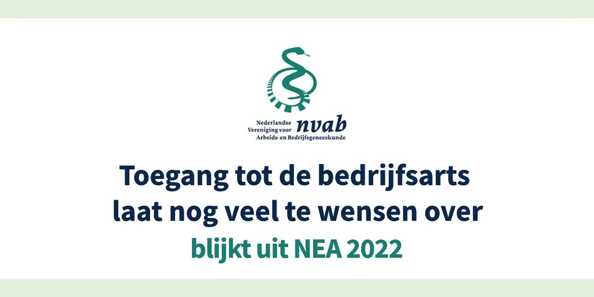Er zijn nog steeds te veel werknemers voor wie de toegang tot de bedrijfsarts niet goed is geregeld. Meer dan een derde van de werknemers weet niet of het mogelijk is de #bedrijfsarts te raadplegen of geeft aan deze mogelijkheid niet te hebben bit.ly/3AYvvSQ