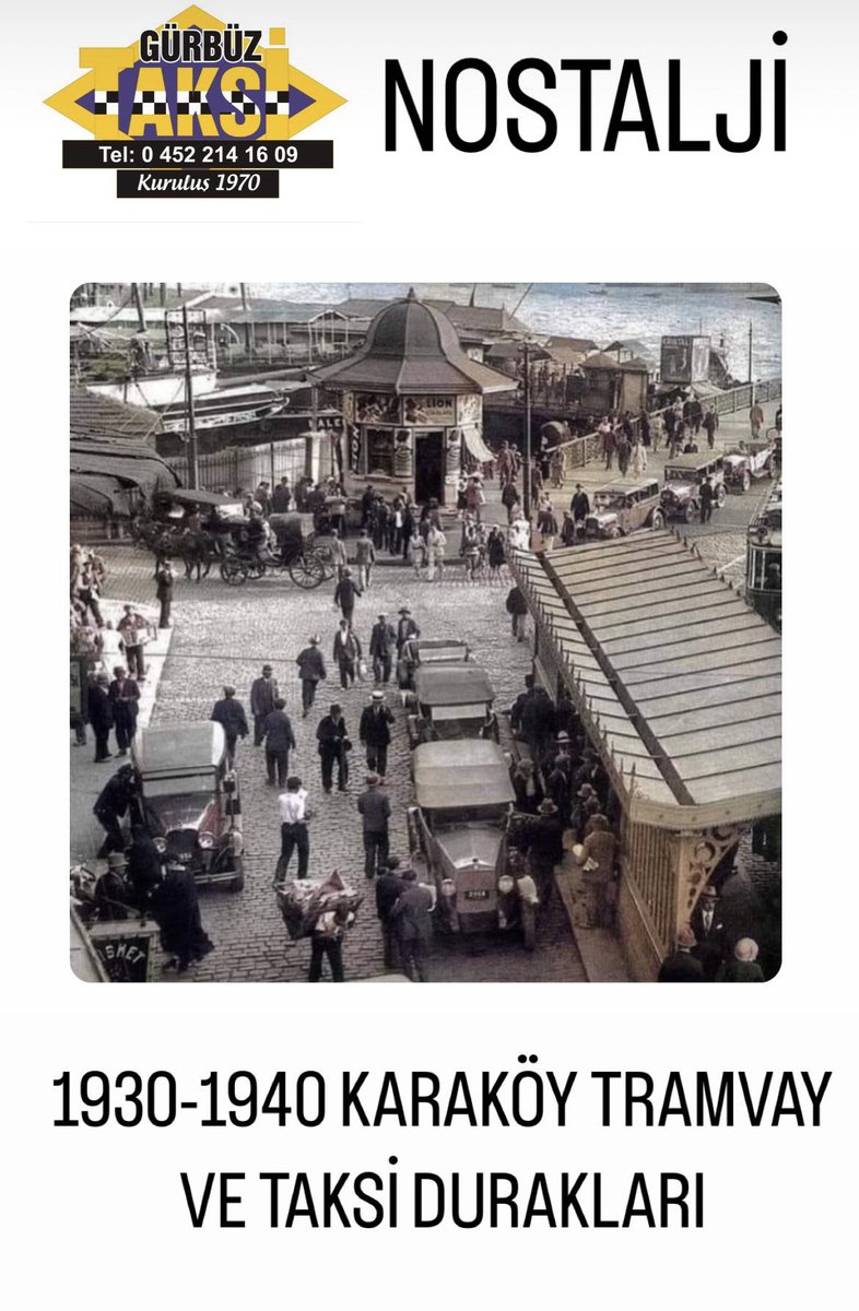 GRBZTAKS1's tweet photo. 1930-1940 Karaköy Tramvay ve Taksi Durakları
Nostalji…
#ordutaksi
#gürbüztaksi
#nostalji
#ordu #cotyora https://t.co/C6VeGdVY86
