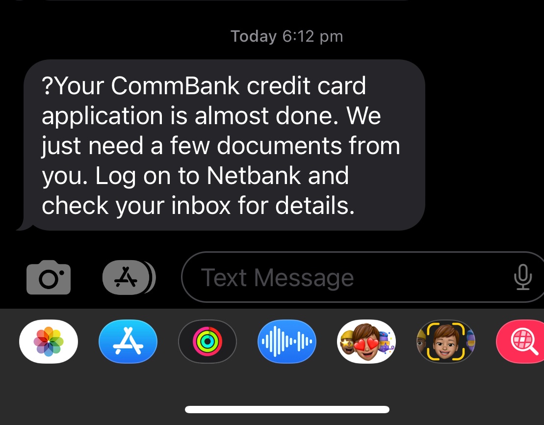 Walt_was_here's tweet photo. @CommBank seriously, even your legitimate texts look like scams. https://t.co/5OEOSYiMWK
