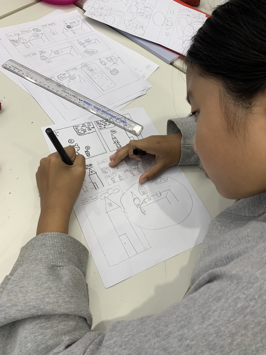AISCElementary's tweet photo. #AISCGrade5 students are loving the new graphic stories unit in writer's workshop. We certainly have talented illustrators and storytellers across the grade. #AISCElementary #AISCLiteracy https://t.co/tjBiyCQrvi
