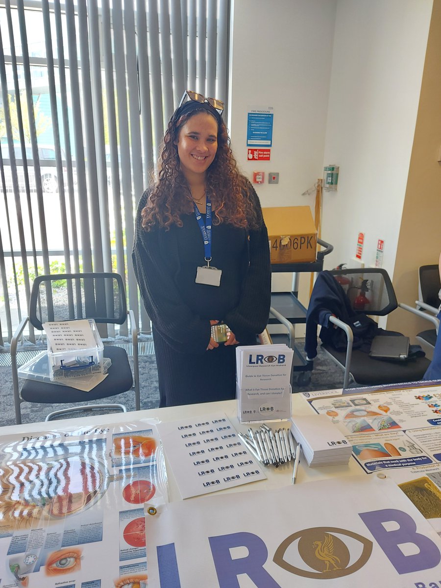 Shannon, our technician at Aintree Hospital's dying matters event yesterday! It was a privilege to be invited and have the opportunity to speak to so many wonderful people about eye donation to research #dyingmatters #eyedonation #eye #research